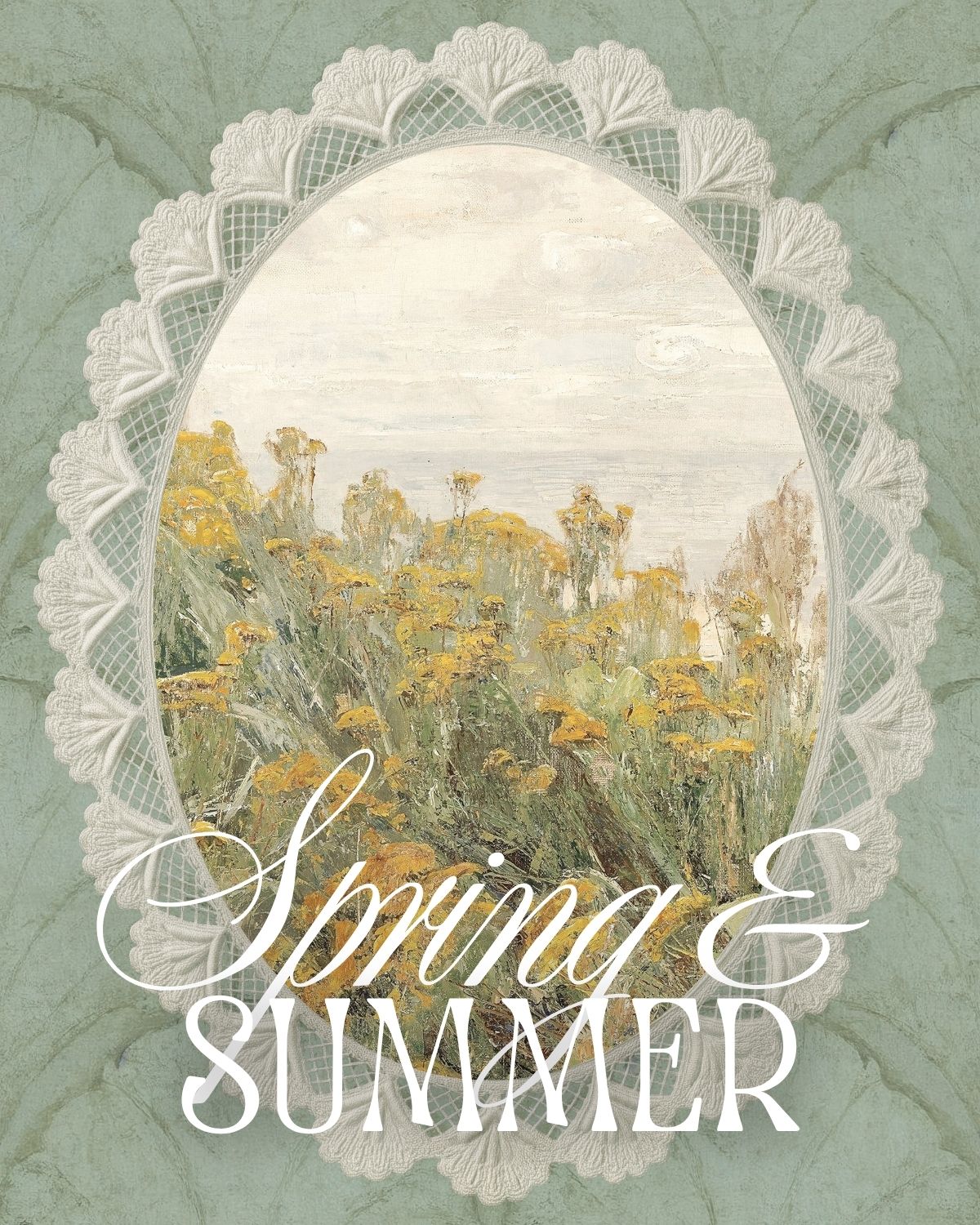 Spring and summer aesthetic art featuring floral wall art, botanical prints, cottagecore artwork, seasonal wallpapers, and printable digital downloads.