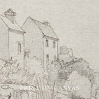 Vintage Rustic Cottage Pencil Sketch Wall Art Printable – Neutral Farmhouse Illustration Print