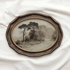 Dark Academia Autumn Landscape Wall Art Printable | Antique Watercolor Neutral Beige Tree Print