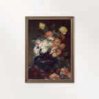Rose Still Life Oil Painting Wall Art Printable (Digital Download) — Dramatic Red Roses Dark Vase