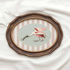Spoonbill Nursery Wall Art Printable (Digital Download) — Pink Blue Striped Storybook Bird Decor