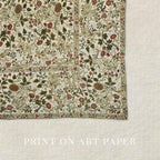 Vintage Floral Rug Wall Art Printable – Antique Textile Pattern Print (Digital Download)