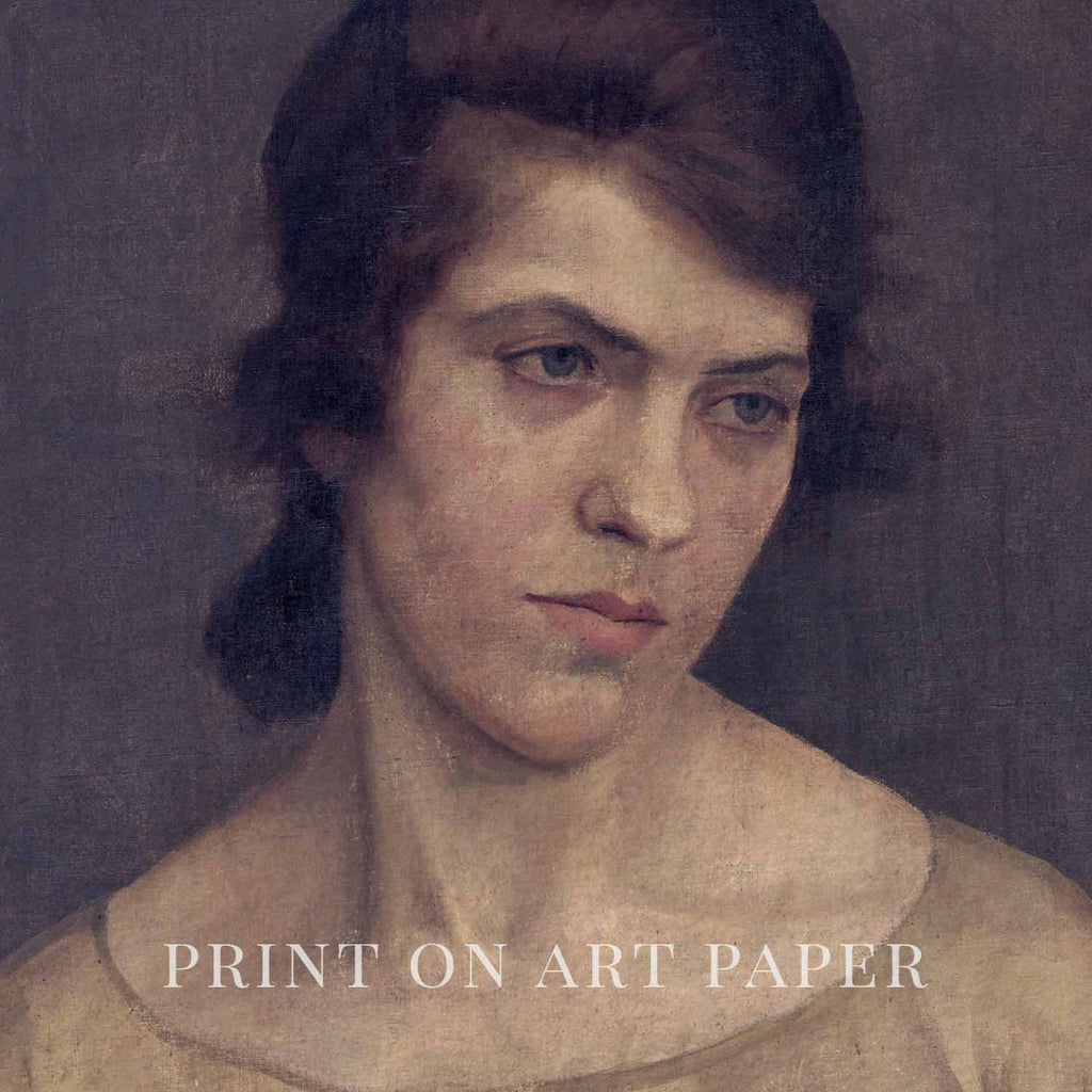 19th Century Classical Portrait Wall Art Print – Moody Plum and Gold Vintage Woman (Digital Download)