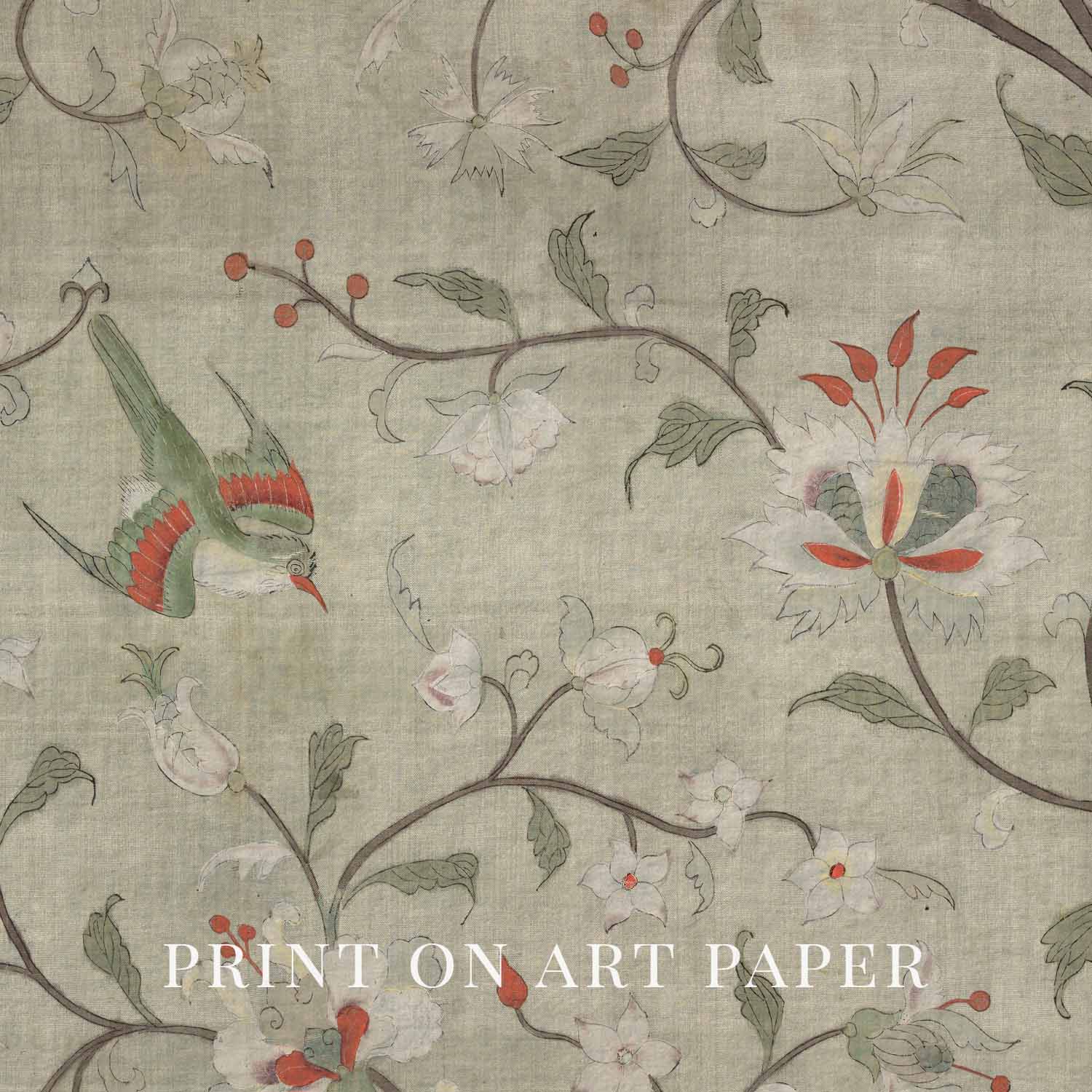 Vintage Botanical Tapestry Wall Art Printable – Cottagecore Floral Vine Design (Digital Download)