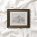 Horizontal Oak Tree Landscape Wall Art Printable | Antique Pencil Sketch Print