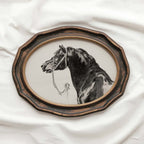 Black Horse Portrait Sketch Wall Art Printable – Antique Equestrian Study Illustration | Dark Academia Horse Decor Print