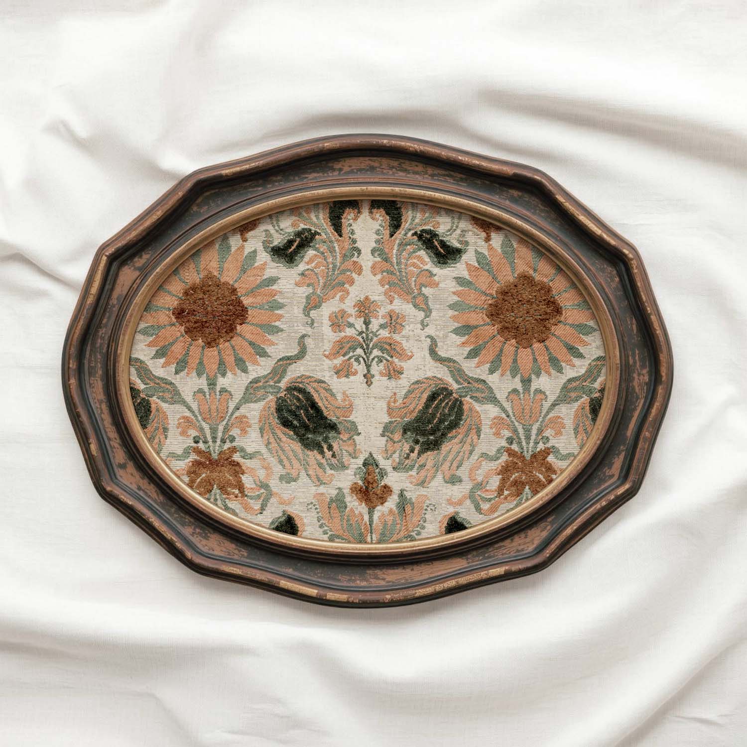 Antique Mediterranean Floral Tapestry Wall Art Printable – Spanish Textile Print (Digital Download)