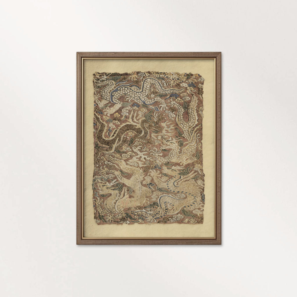 Antique Chinese Dragon Wall Art Printable – Vintage Mythical Tapestry Print (Digital Download)