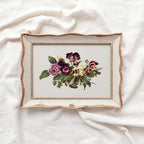 Pansy Botanical Wall Art Print Digital Download – Vintage Herbarium Flower Illustration Printable Wall Art