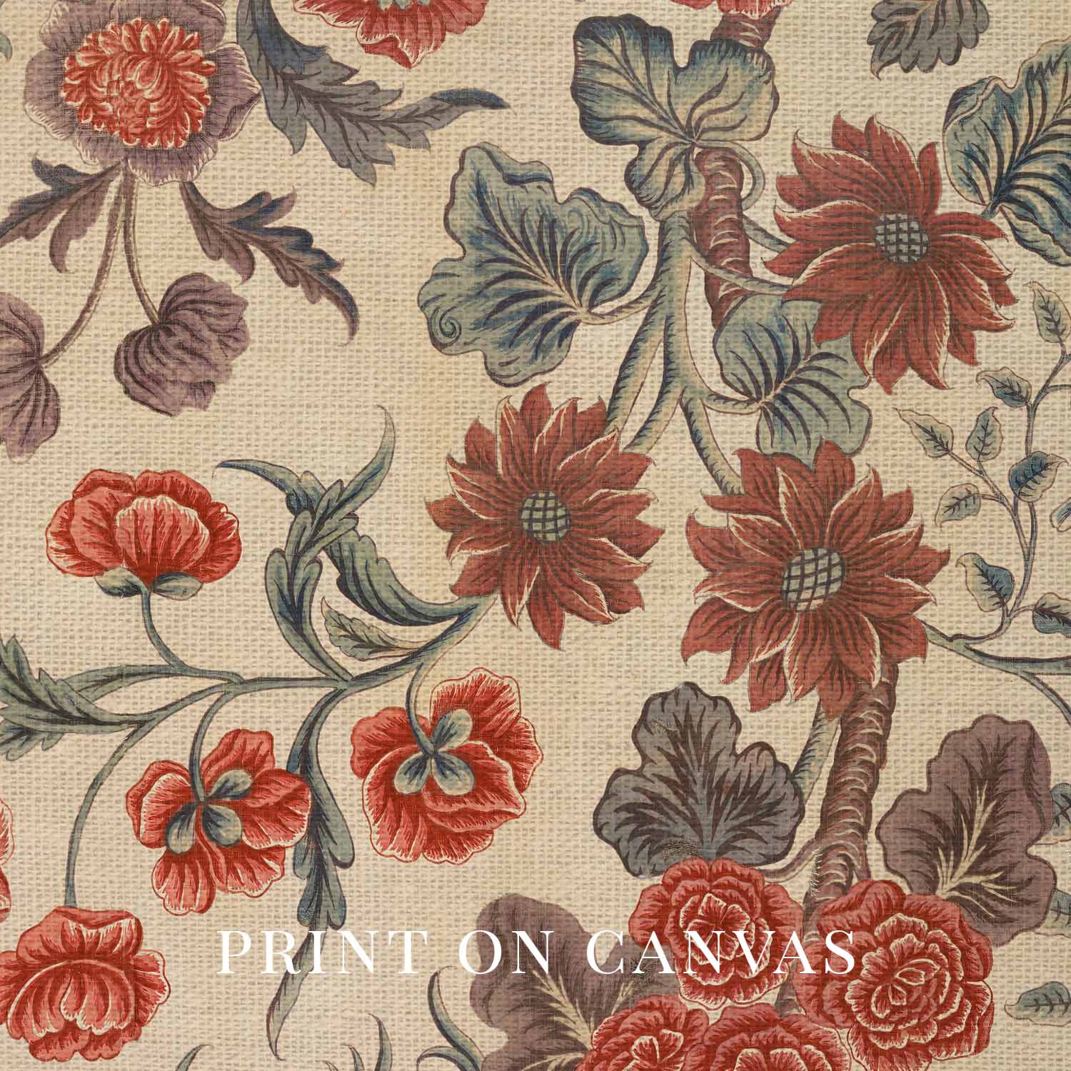Vintage Red Herbarium Floral Printable Wall Art (Digital Download)