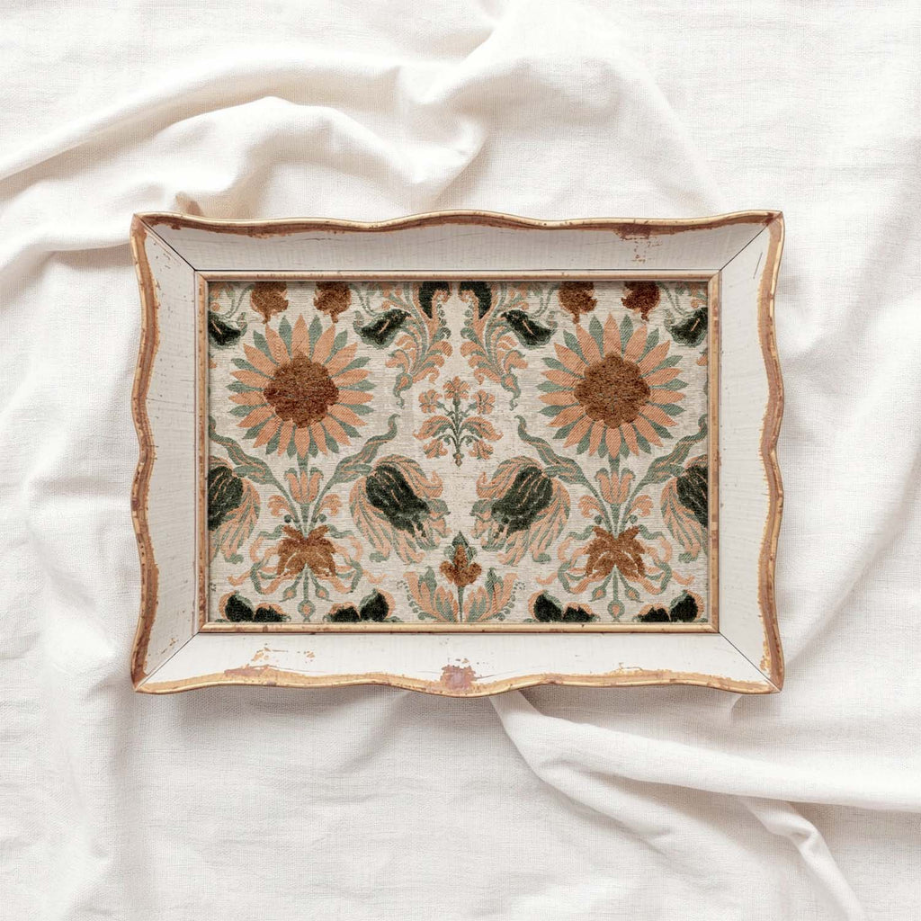 Antique Mediterranean Floral Tapestry Wall Art Printable – Spanish Textile Print (Digital Download)