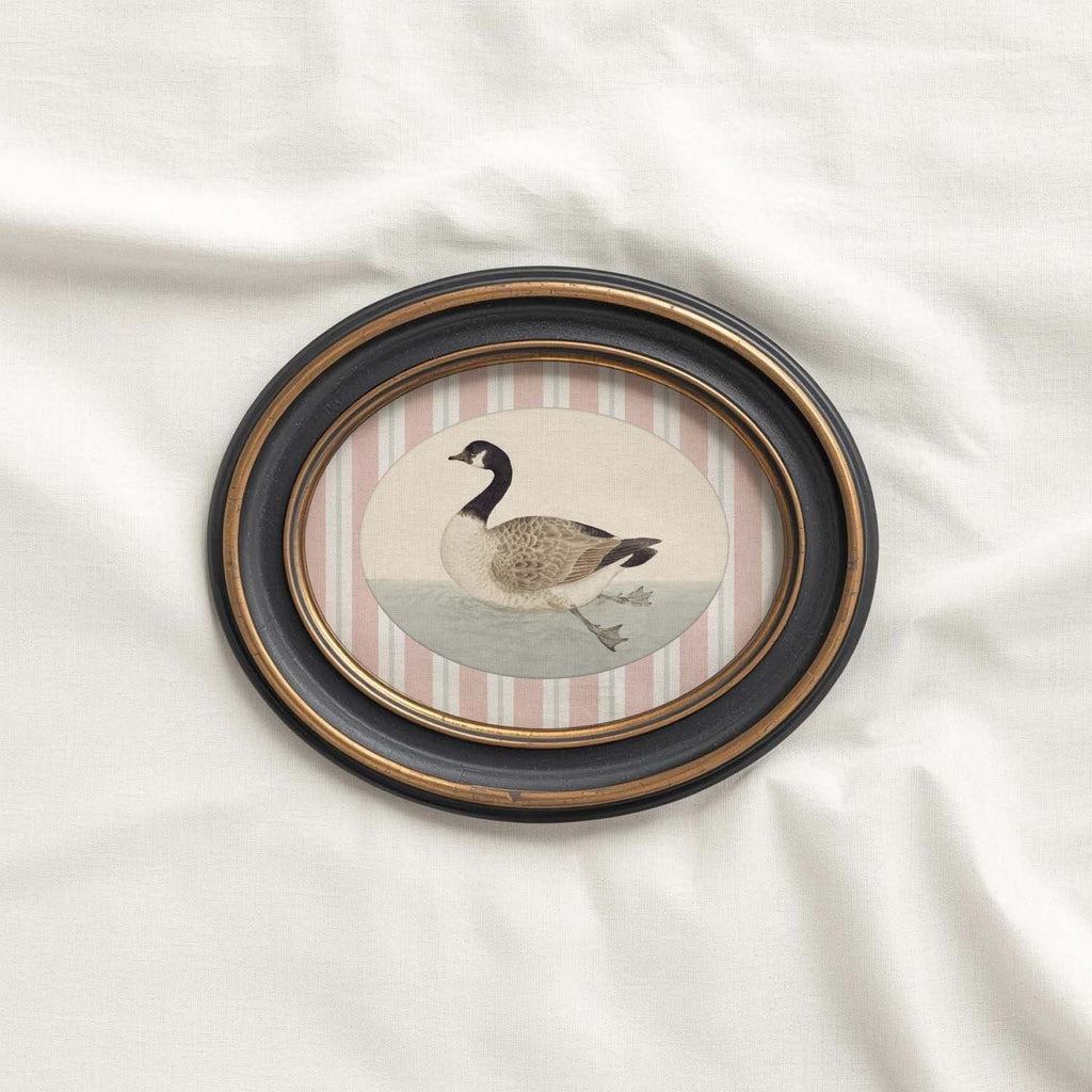 Goose Nursery Wall Art Printable (Digital Download) — Blush Pink Striped Storybook Bird Decor