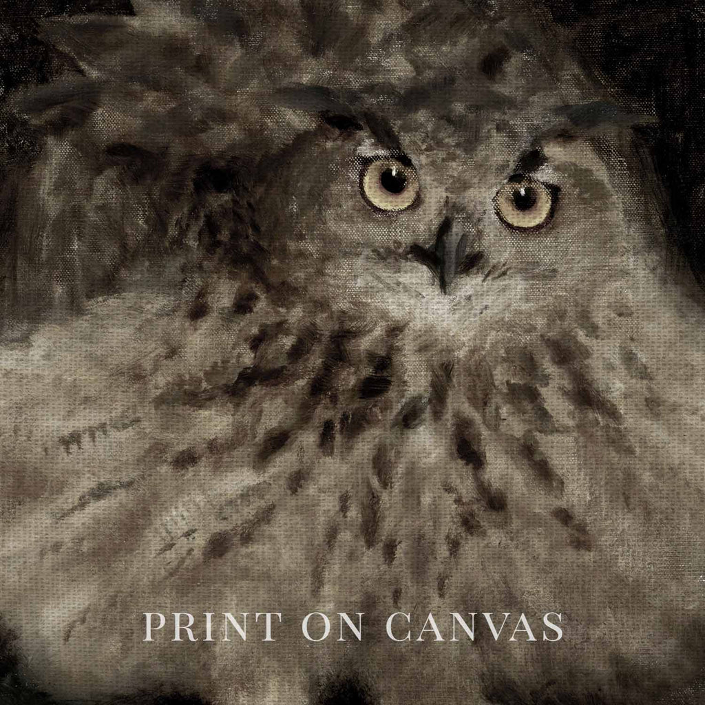 Vintage Owl Wall Art Printable – Dark Academia Bird Illustration Print