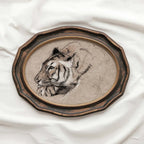Tiger Portrait Wall Art Printable | Antique Pencil Sketch Wildlife Print
