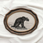 Antique Tiger Wall Art Printable | Moody Ink Sketch Animal Illustration