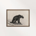 Antique Tiger Wall Art Printable | Moody Ink Sketch Animal Illustration