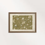 Vintage Yellow Floral Embroidered Wall Art Printable – Silk Textile Cottagecore Print (Digital Download)
