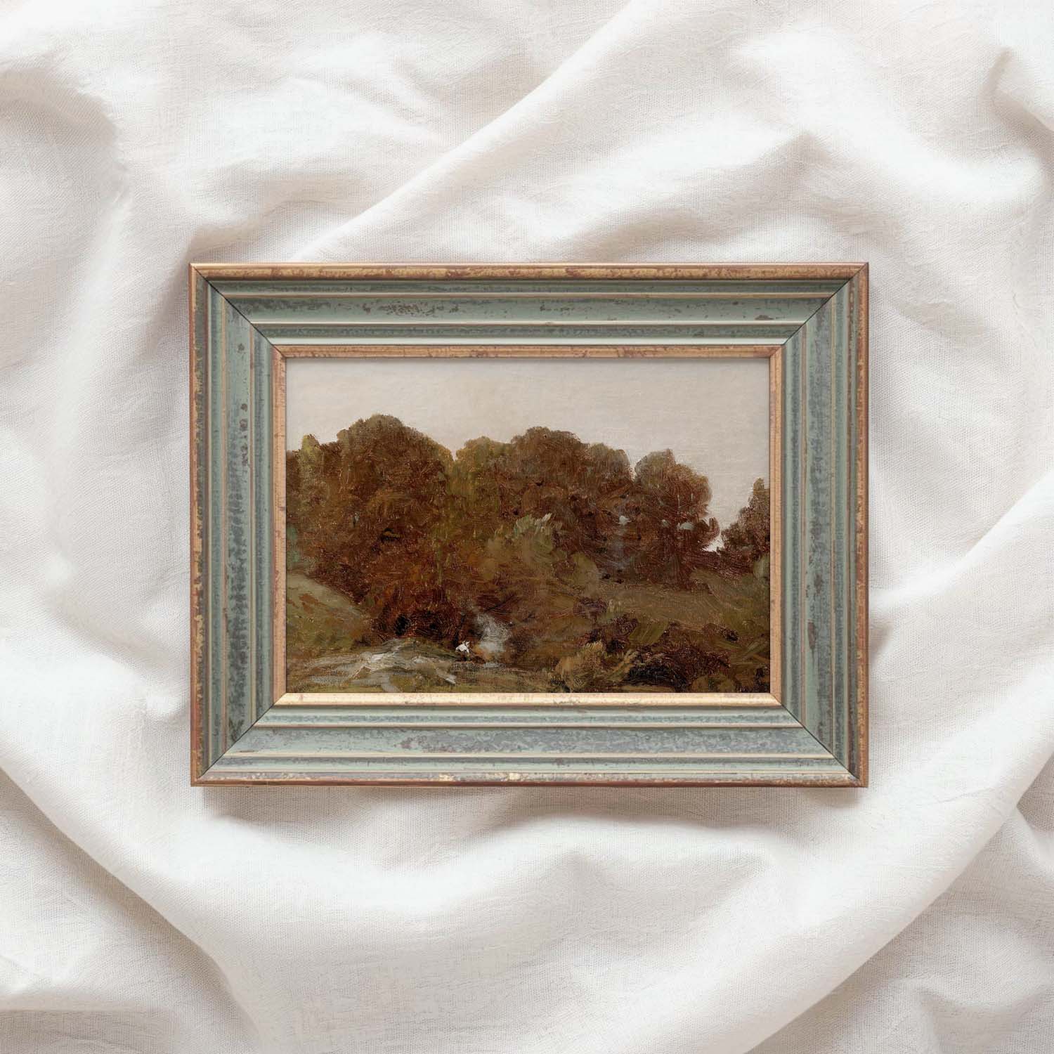 Moody Rustic Autumn Forest Printable Wall Art | Vintage Autumn Nature Print