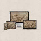 Antique autumn botanical desktop wallpaper with neutral beige wildflowers and matching phone, iPad and MacBook wallpapers