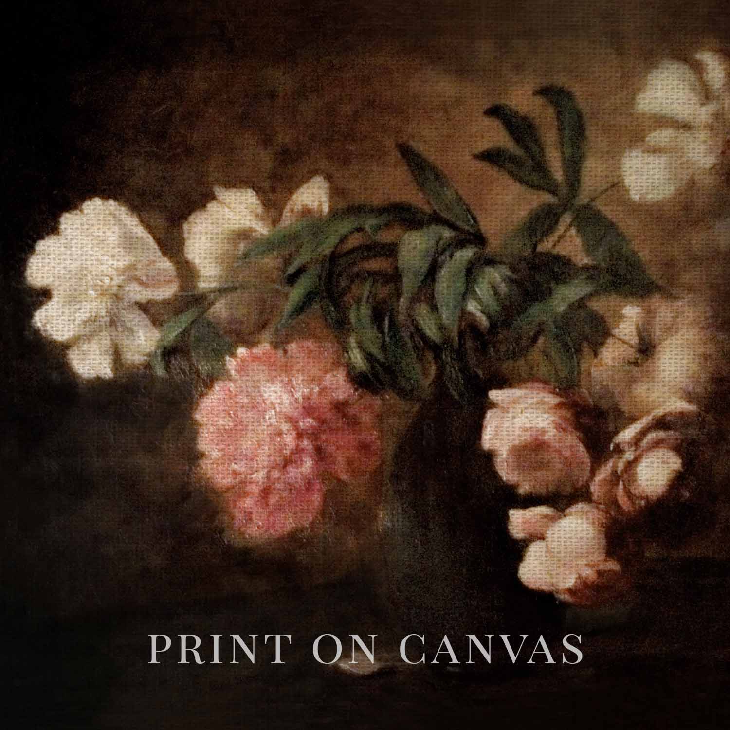 Autumn floral aesthetic vintage botanical printable wall art featuring a moody rose still life composition.