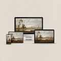 Autumn lake desktop wallpaper featuring a peaceful landscape in soft muted fall tones with matching device wallpapers