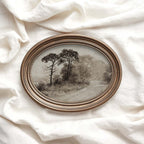 Dark Academia Autumn Landscape Wall Art Printable | Antique Watercolor Neutral Beige Tree Print