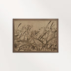 Antique Autumn Wildflower Wall Art Printable – Mid Century Neutral Beige Botanical Print