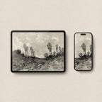 Moody Monochrome Landscape Wallpaper Bundle – Neutral Fall Aesthetic for iPhone iPad Desktop