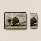 Moody Black Watercolor Tree Wallpaper Bundle | iPhone, iPad & Desktop Wallpapers (Digital Download)