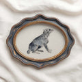 Blue dog print featuring vintage farmhouse dog wall art
