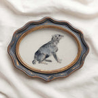 Blue dog print featuring vintage farmhouse dog wall art