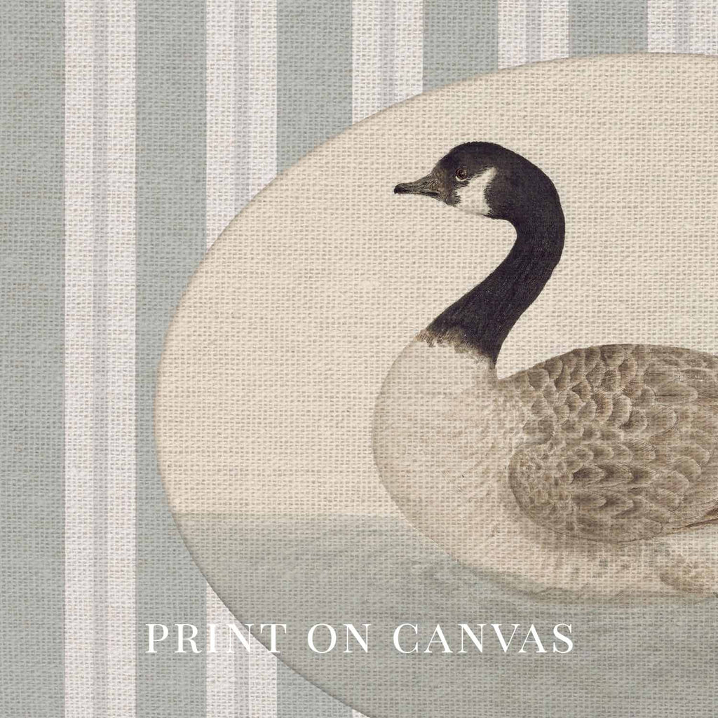 Goose Nursery Wall Art Printable (Digital Download) — Pastel Blue Striped Storybook Bird Decor
