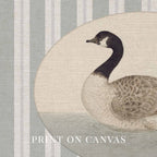 Goose Nursery Wall Art Printable (Digital Download) — Pastel Blue Striped Storybook Bird Decor