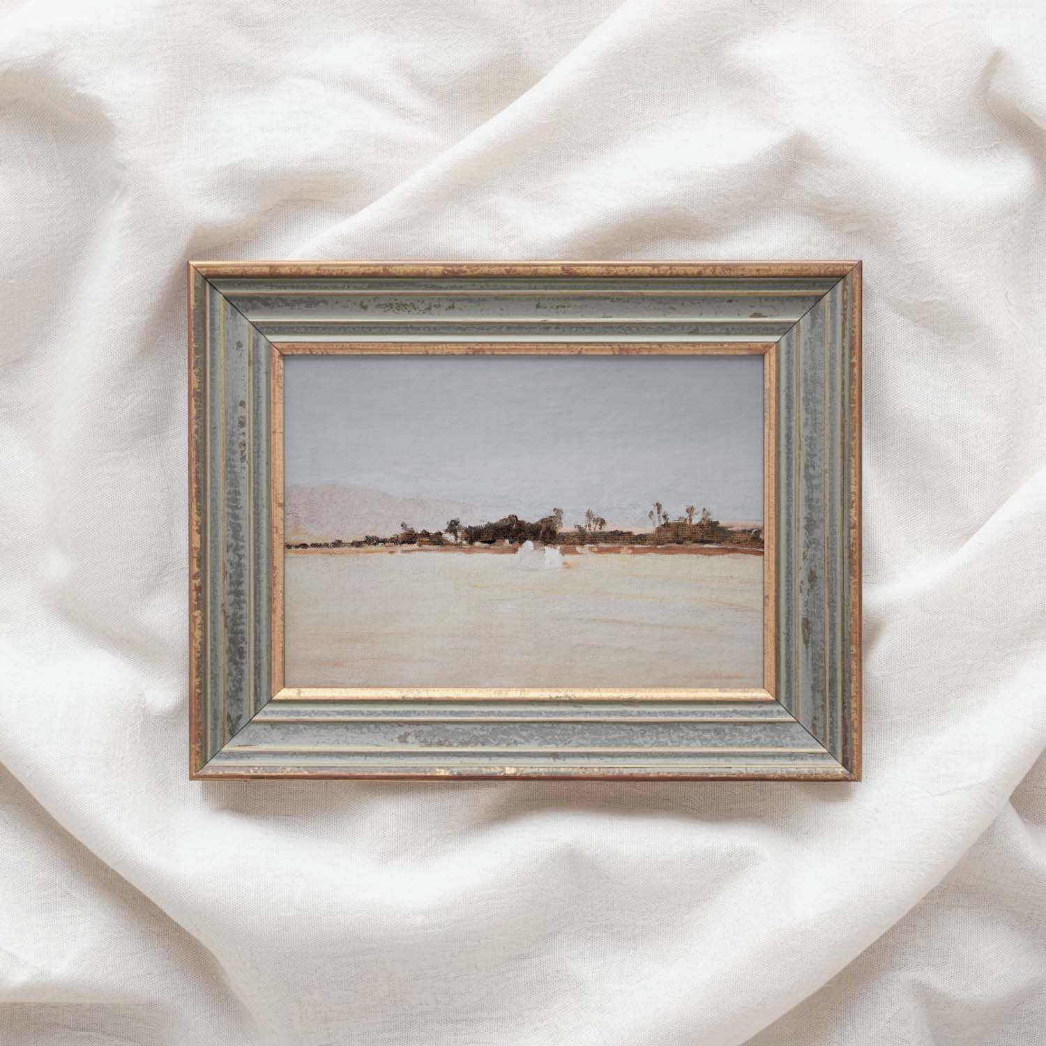 Minimal Blue & White Coastal Printable Wall Art | Abstract Beach Landscape