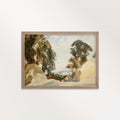 Rustic Abstract Watercolor Landscape Wall Art Printable — Earth Tone Trees Modern Farmhouse Nature Print