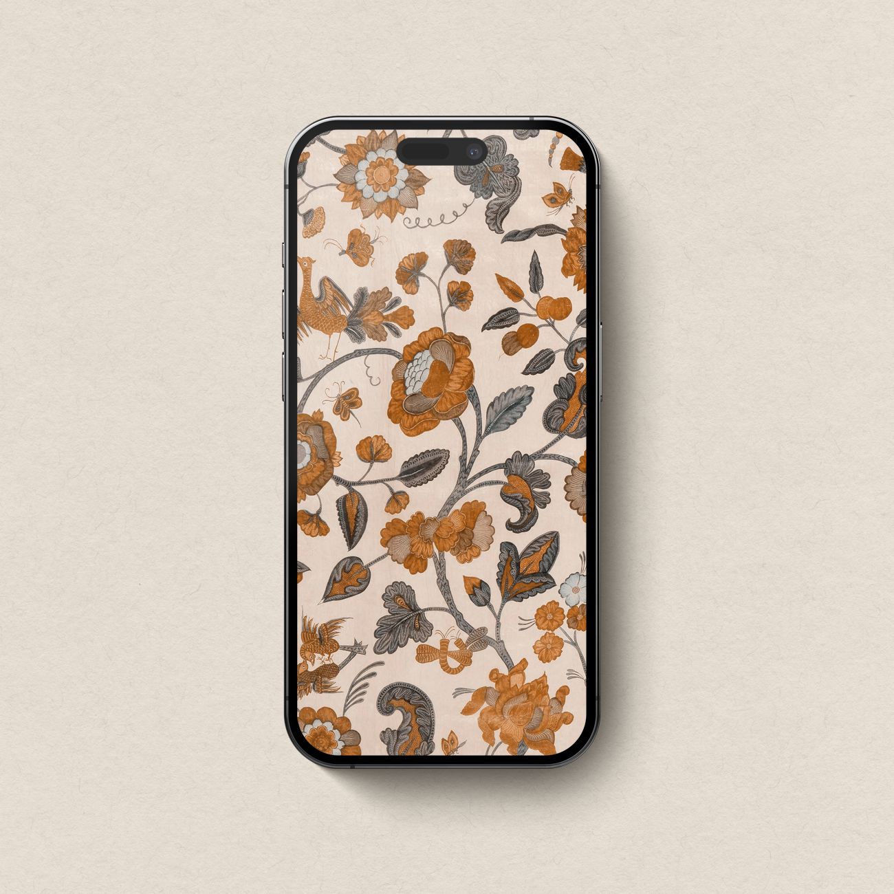 Terracotta Cottagecore iPhone & iPad Wallpaper Bundle – Vintage Botanical Aesthetic (Digital Download)