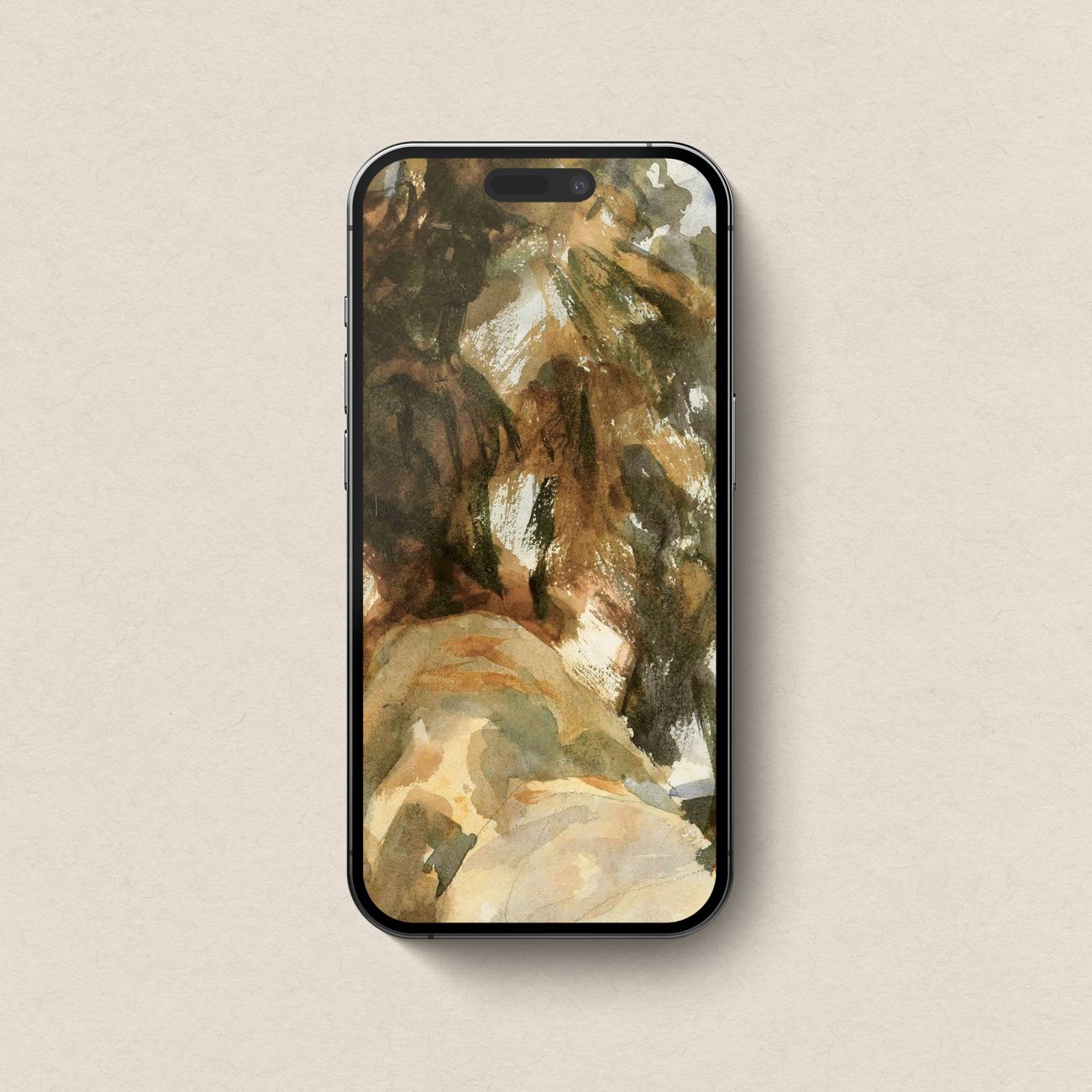 Rustic Wallpaper Bundle — Earth Tone Trees Watercolor Device Wallpapers (iPhone, iPad & Desktop Digital Download)