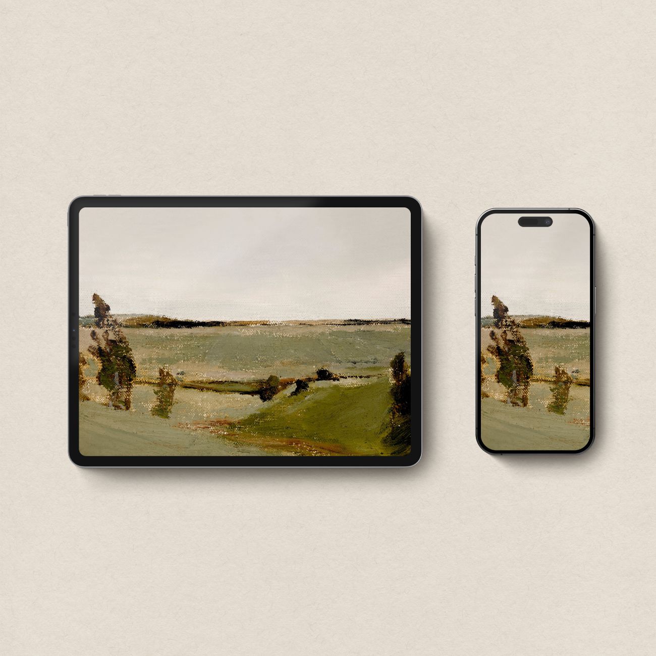 Rustic Muted Green Countryside Wallpaper Bundle | iPhone, iPad & Desktop Wallpapers (Digital Download)