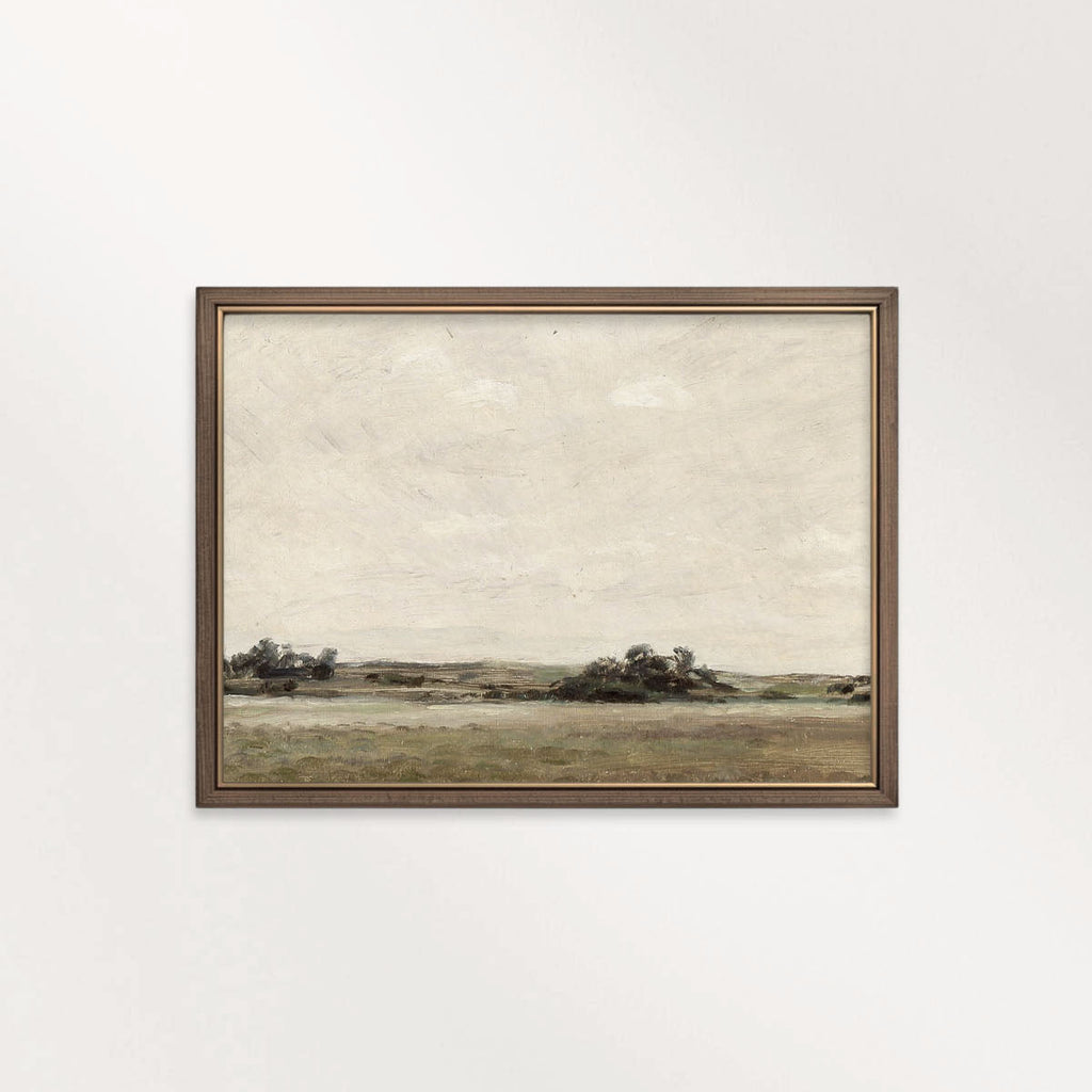 Minimal Earthy Sage Landscape Printable Wall Art | Muted Green Nature Print