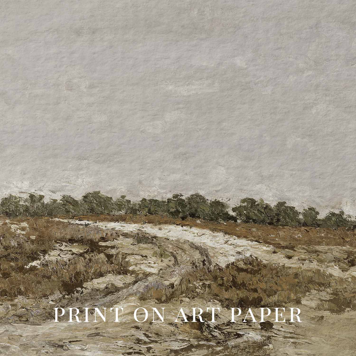 Rustic Neutral Landscape Printable Wall Art | Boho Nature Digital Download