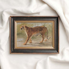 Boho Safari Tiger Wall Art Print (Neutral Grasslands Wildlife Landscape Decor)