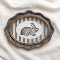 Vintage circus rabbit print with storybook design for nursery wall art
