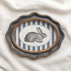 Vintage circus rabbit print with storybook design for nursery wall art