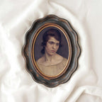 19th Century Classical Portrait Wall Art Print – Moody Plum and Gold Vintage Woman (Digital Download)