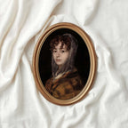Vintage Maiden Portrait Wall Art Printable (Classical Woman) — Dark Academia Neutral