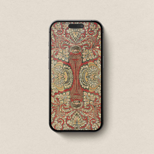 Crimson and Gold French Floral iPhone & iPad Wallpaper Set (Digital Download)