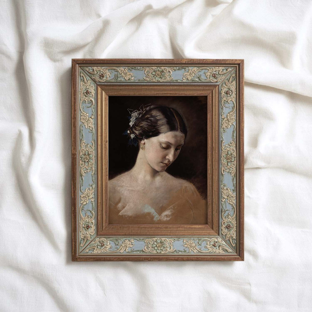 Vintage Ballet Ballerina Wall Art Print – Romantic Russian Dance Sketch Portrait (Digital Download)