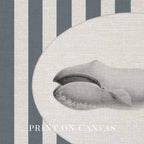 Whale Nursery Wall Art Printable (Digital Download) — Navy Striped Storybook Ocean Decor