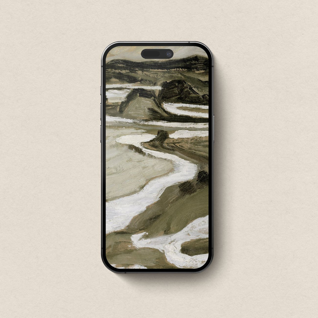 Tonal Green Mountain River Abstract Wallpaper Bundle | iPhone, iPad & Desktop Wallpapers (Digital Download)