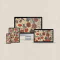 Red Herbarium Matching Device Wallpaper Bundle (Digital Download)